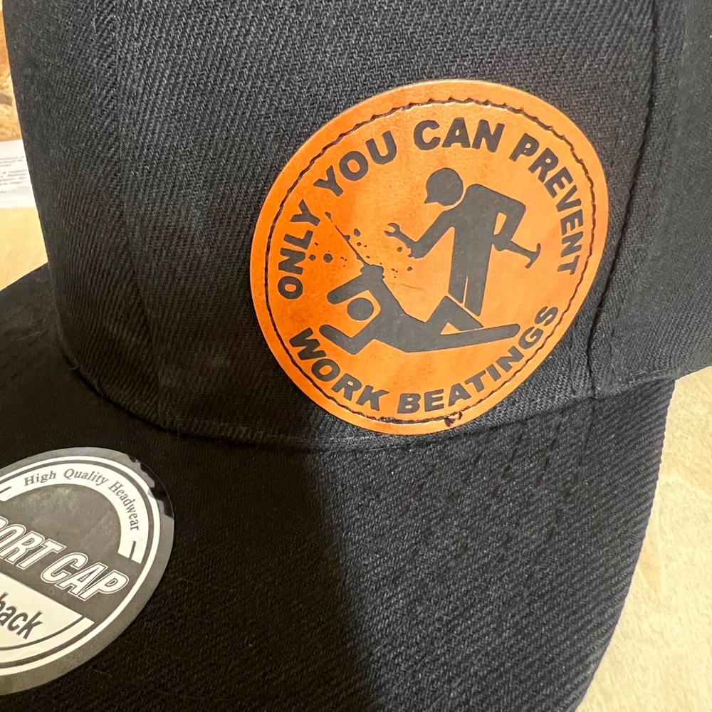 Black Snapback Cap With Leather Patch - image 2